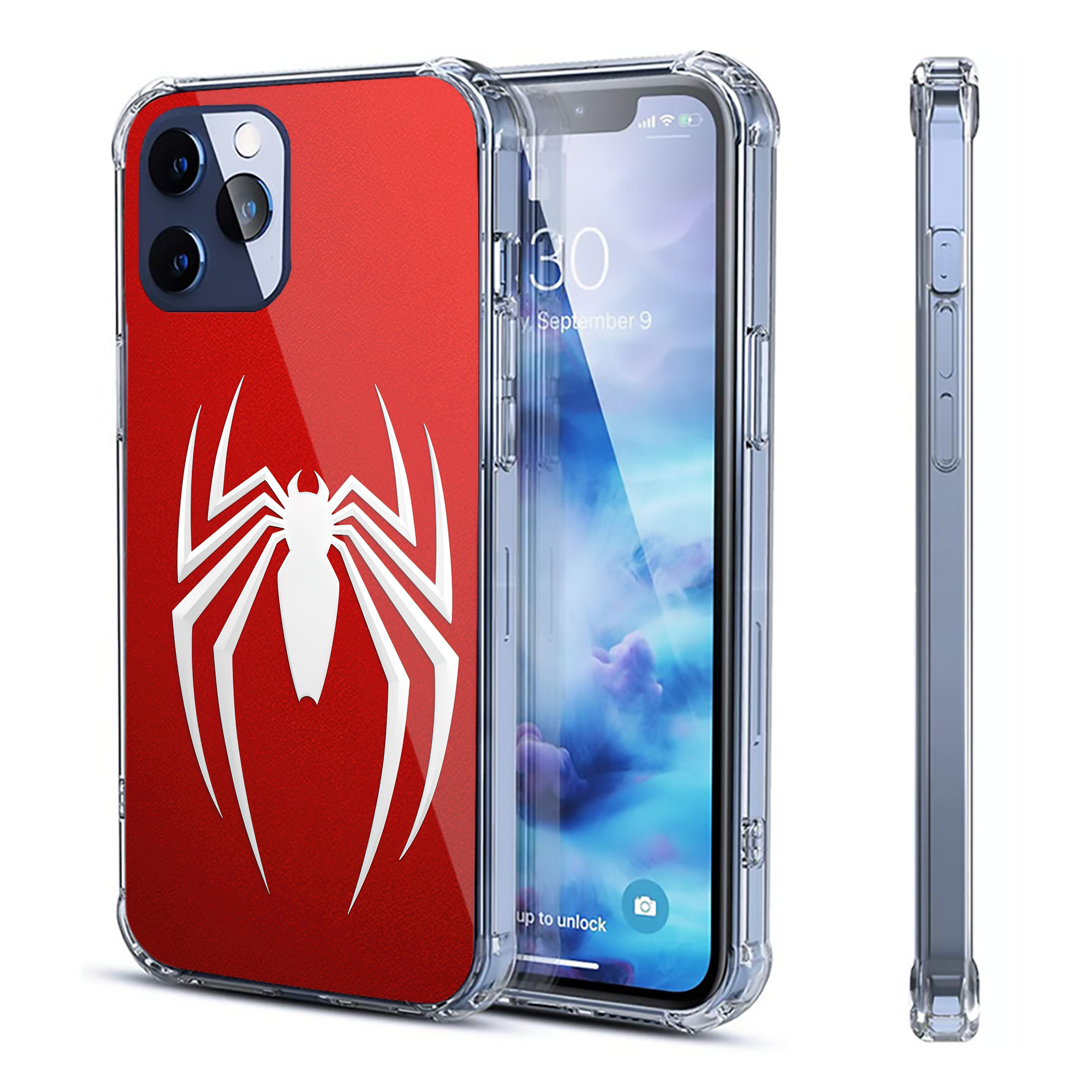 （画像用） Spider Man スパイダーマン 【iPhone 12シリーズ対応】透明スマホケース（クリアソフトケース）